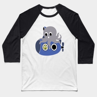 Octopus hugs Submarine Baseball T-Shirt